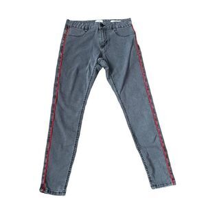 91 Cotton On Mid Rise Jegging Denim Jeans Size 6 Red Piping
